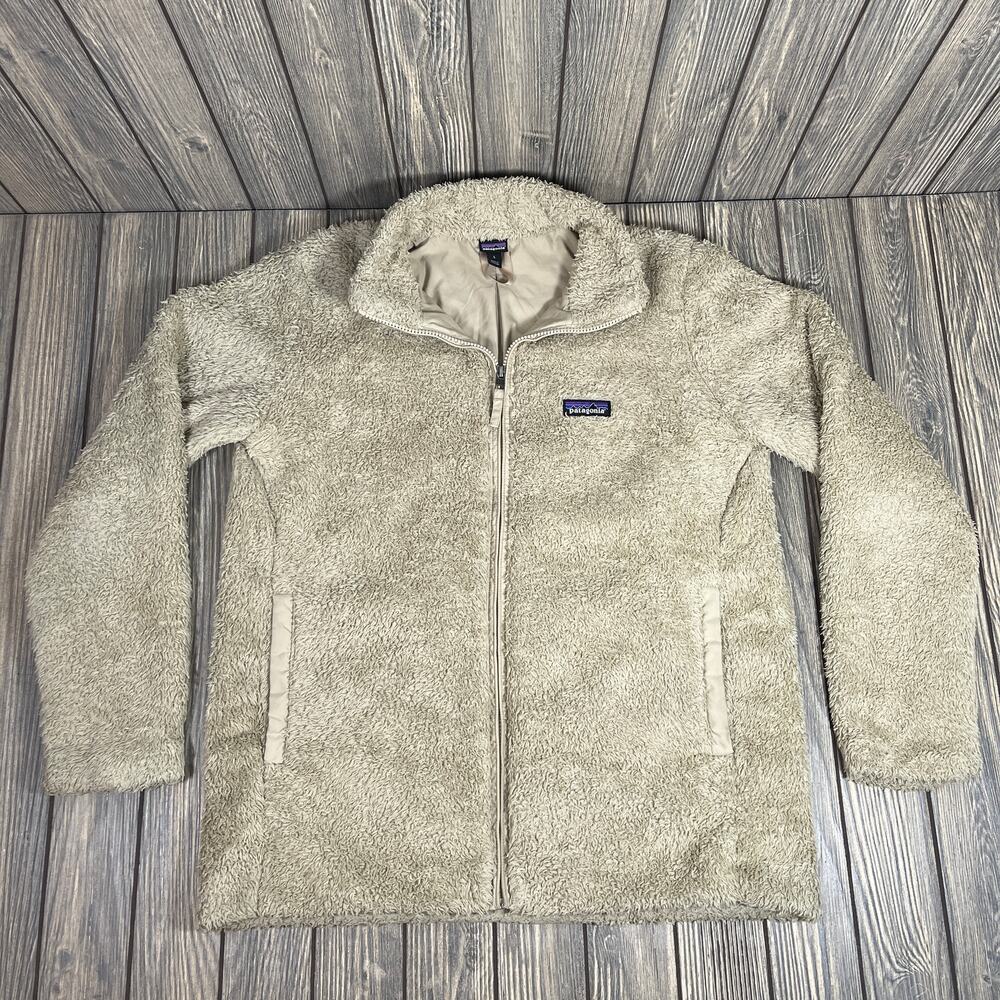 Patagonia Los Gatos Jacket High Pile Fleece Women Sz L Khaki 25212 Full Zip‎